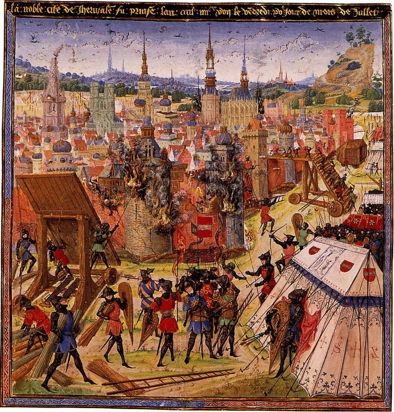 Medieval manuscript depiction of the capture of Jerusalem