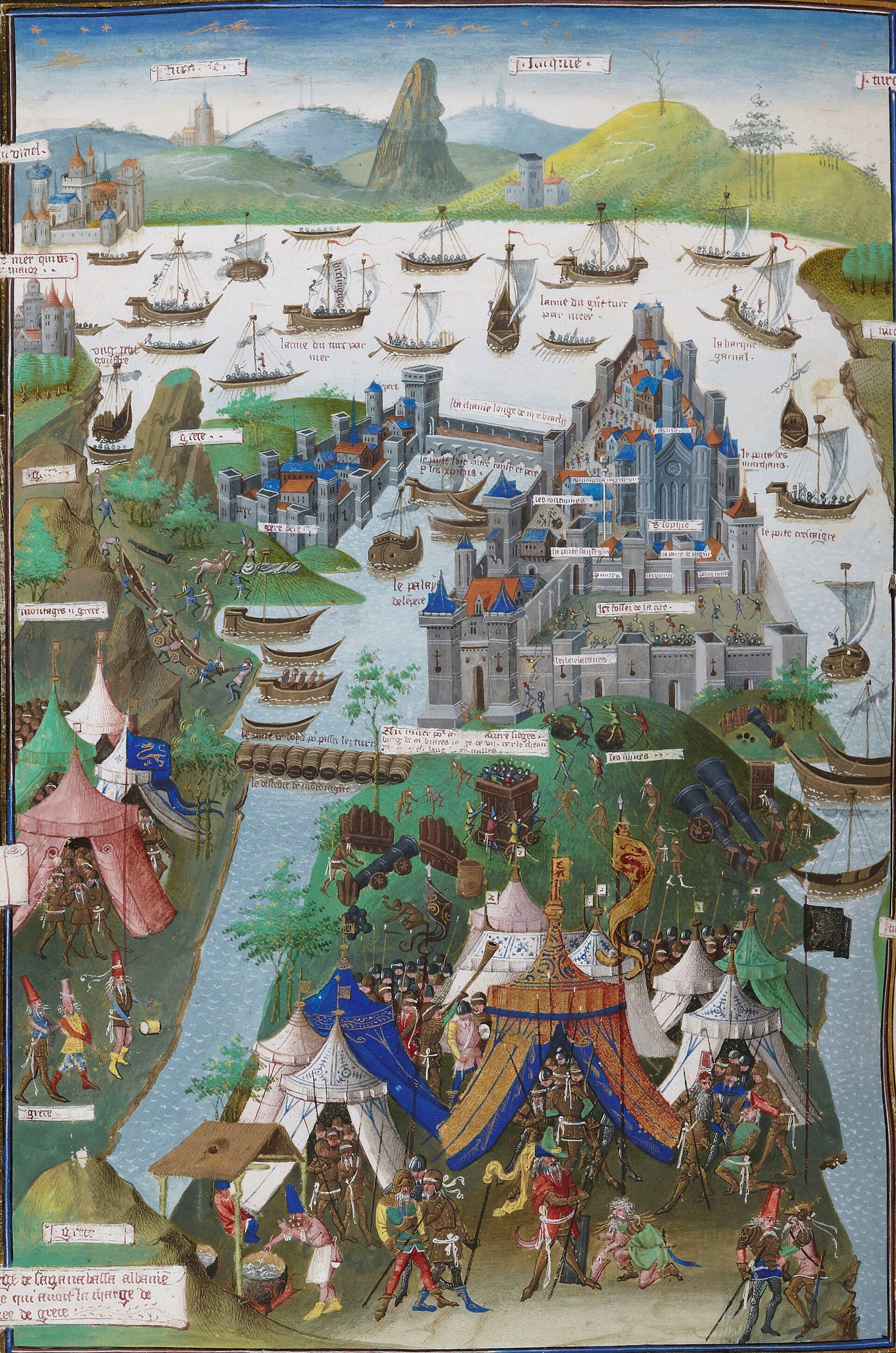 Medieval depiction of the siege of Constantinople in 1453