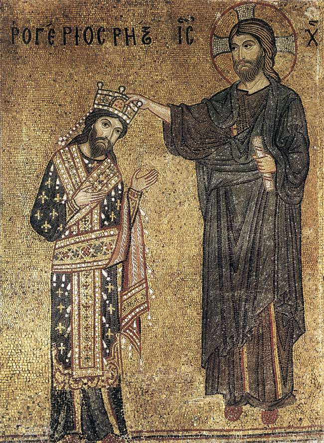 Mosaic of Christ crowning Roger II of Sicily